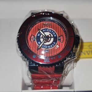 Washington Nationals Red and Black Watch By Invicta